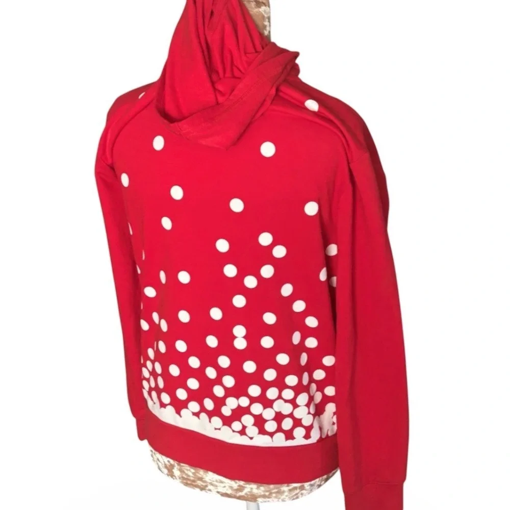 Disney Parks Minnie Mouse Red Polka Dot Embroidered Zip Hoodie XL Official youth